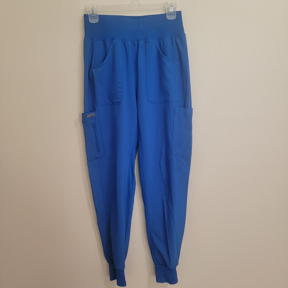 Landau Forward 7-Pocket Cargo Jogger Scrub Pants Royal Blue SZ Small